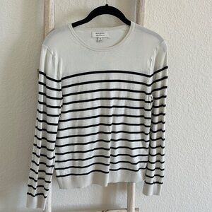 Women's Striped Sweater - Black and White